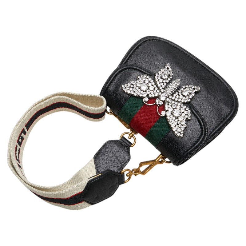 Gucci Totem Butterfly Shearling Leather Shoulder Bag - Image 17