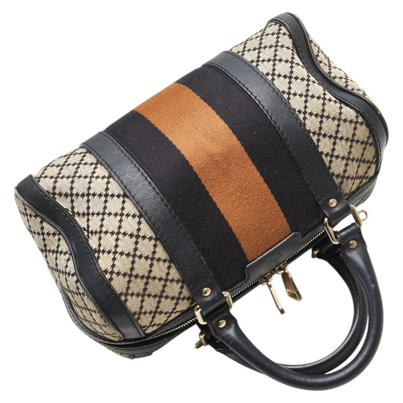 Gucci Diamante Canvas Leather Boston Bag - Image 15