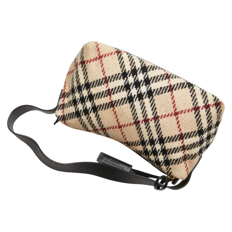 Burberry Nova Check Wool Leather Shoulder Bag - Image 12