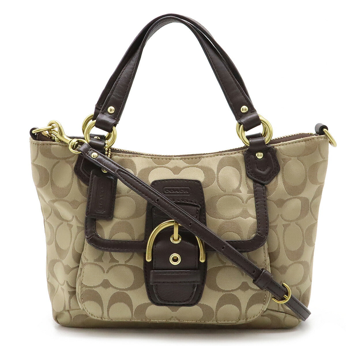 Coach Satin Canvas Signature 2way Handbag