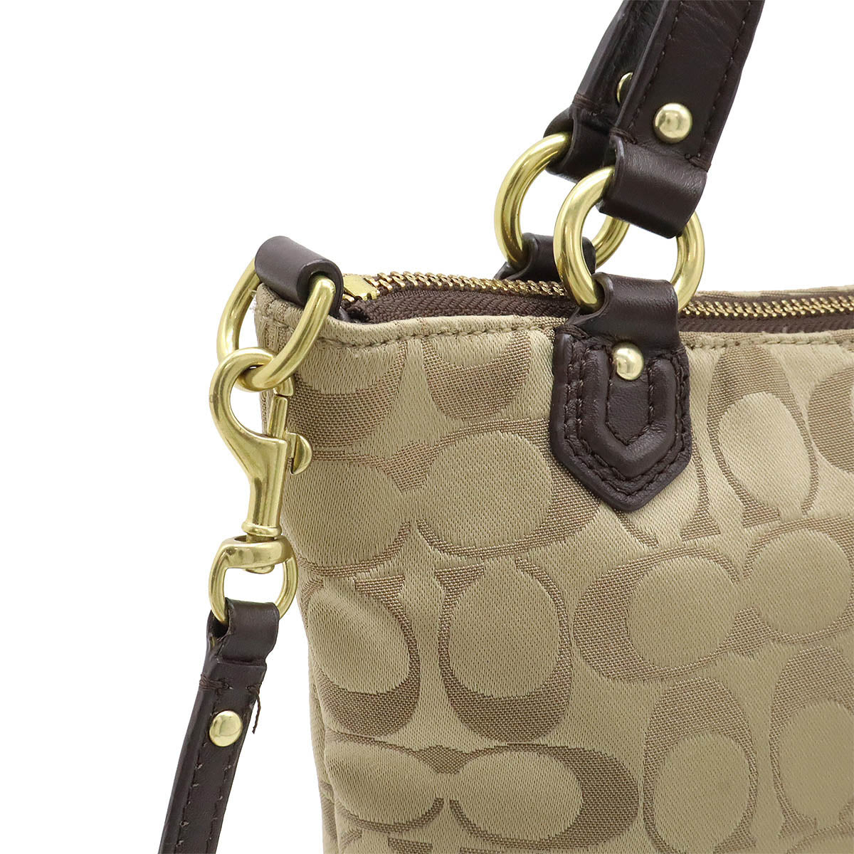 Coach Satin Canvas Signature 2way Handbag - Image 7