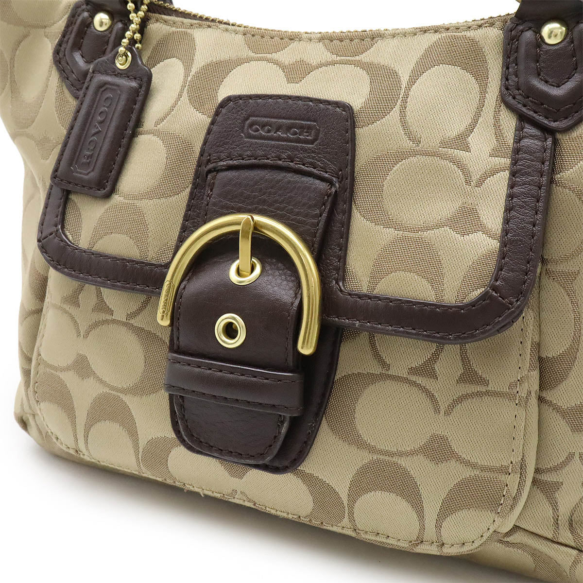 Coach Satin Canvas Signature 2way Handbag - Image 9