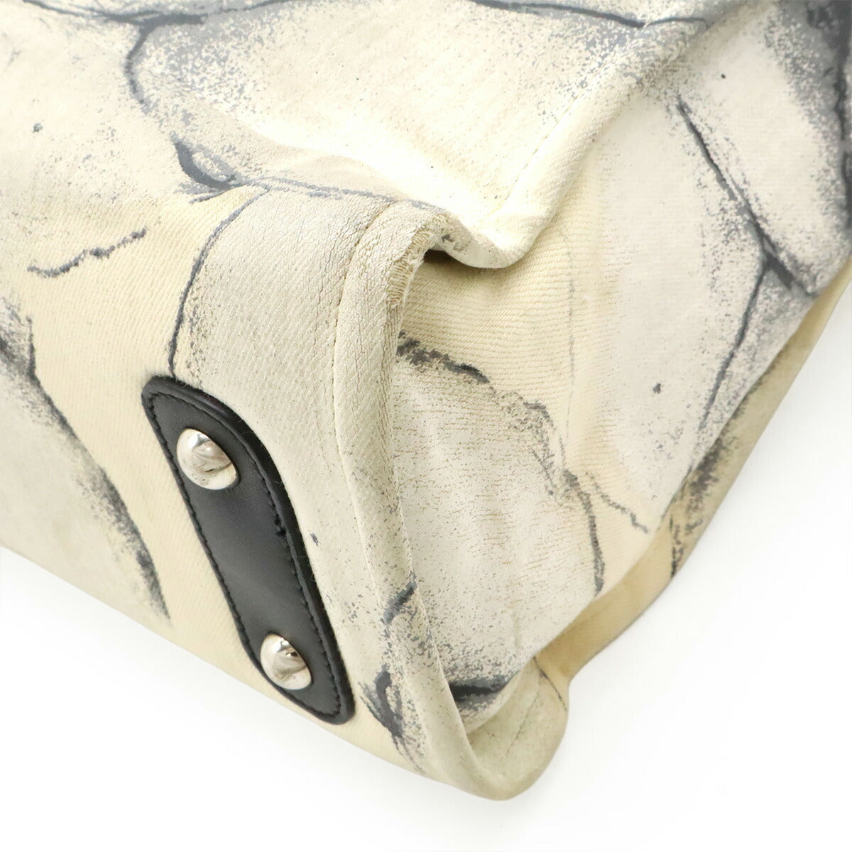 Chanel Camellia Canvas Leather 2way Bag - Image 3