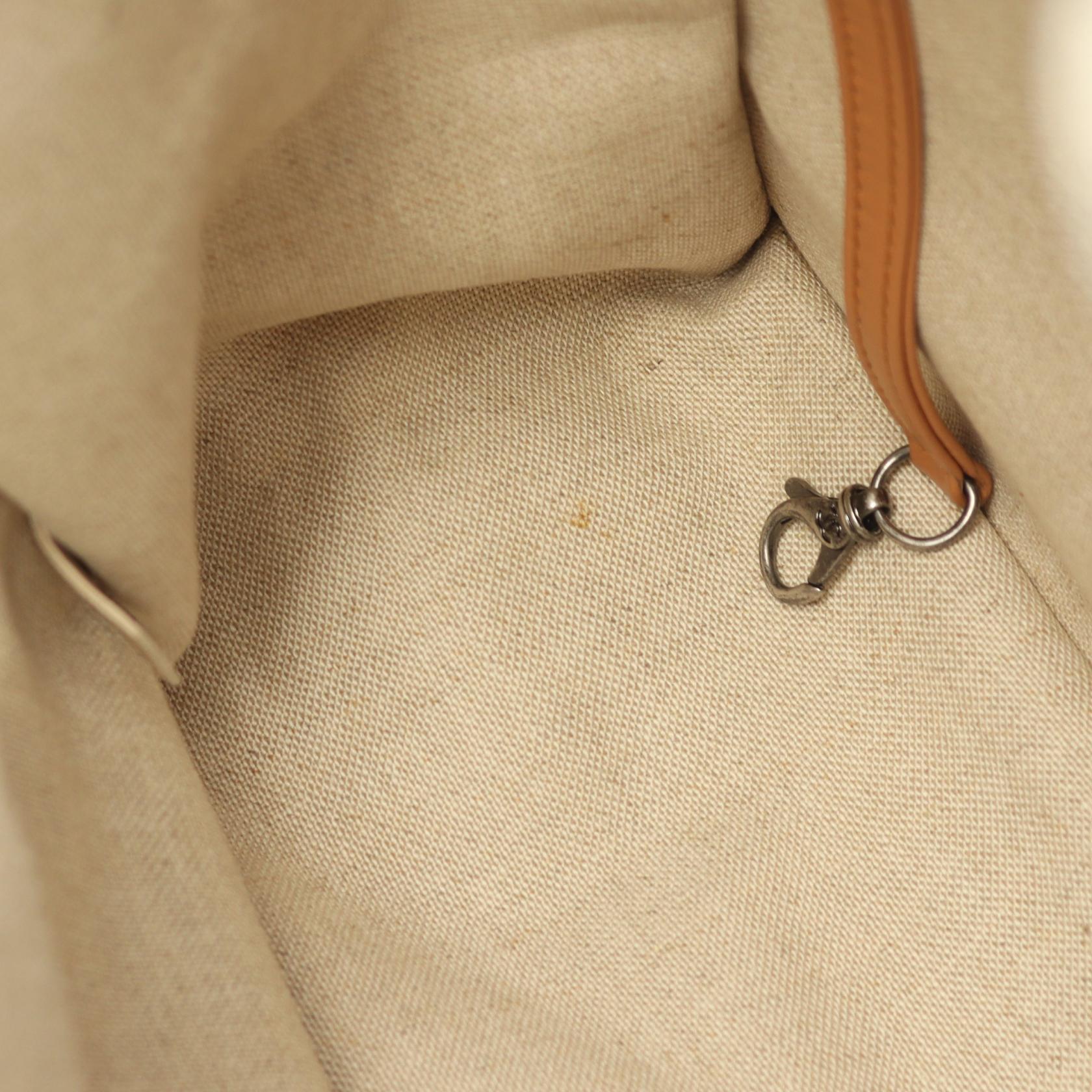 Chanel Coco Mark Canvas Leather Tote Bag - Image 6