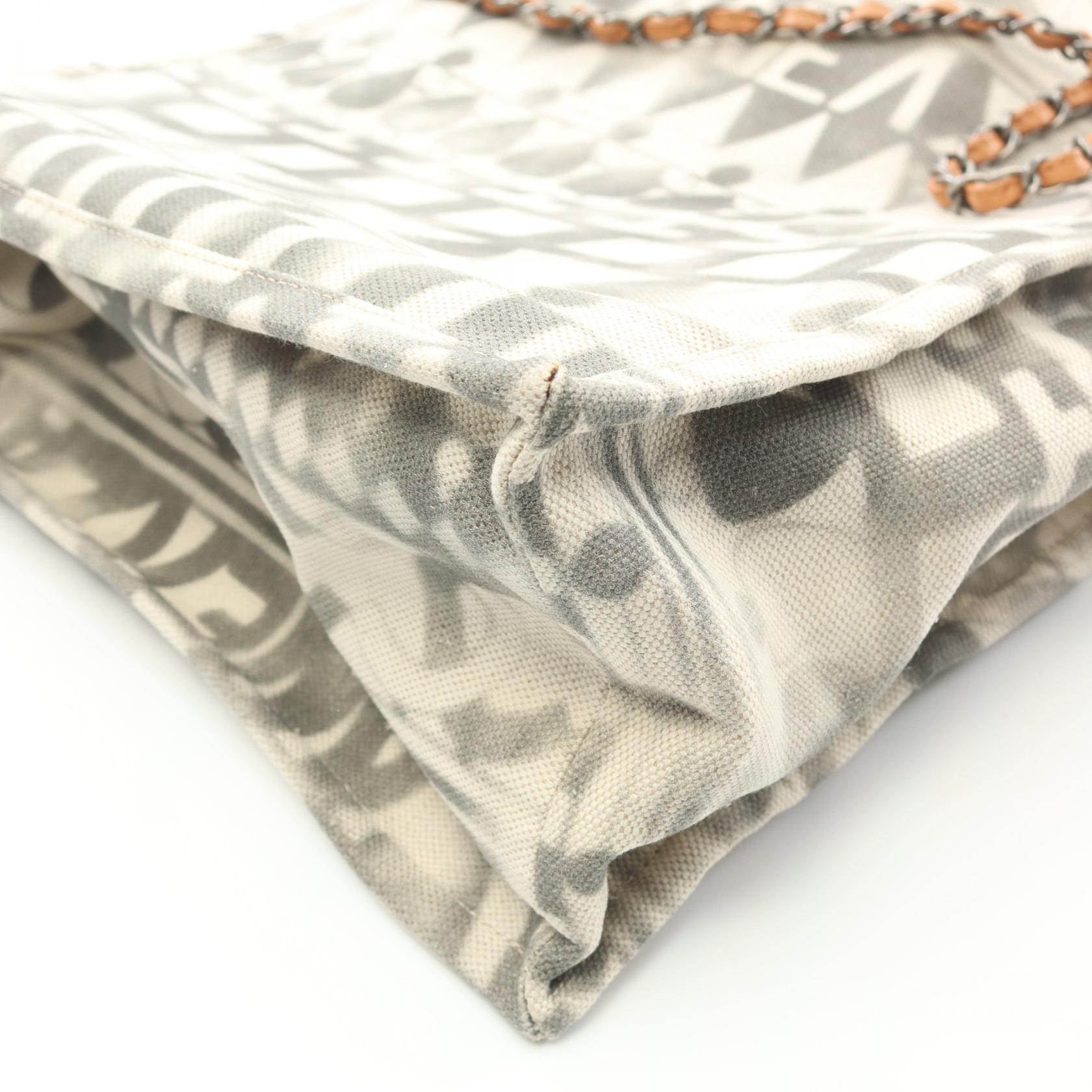 Chanel Coco Mark Canvas Leather Tote Bag - Image 8