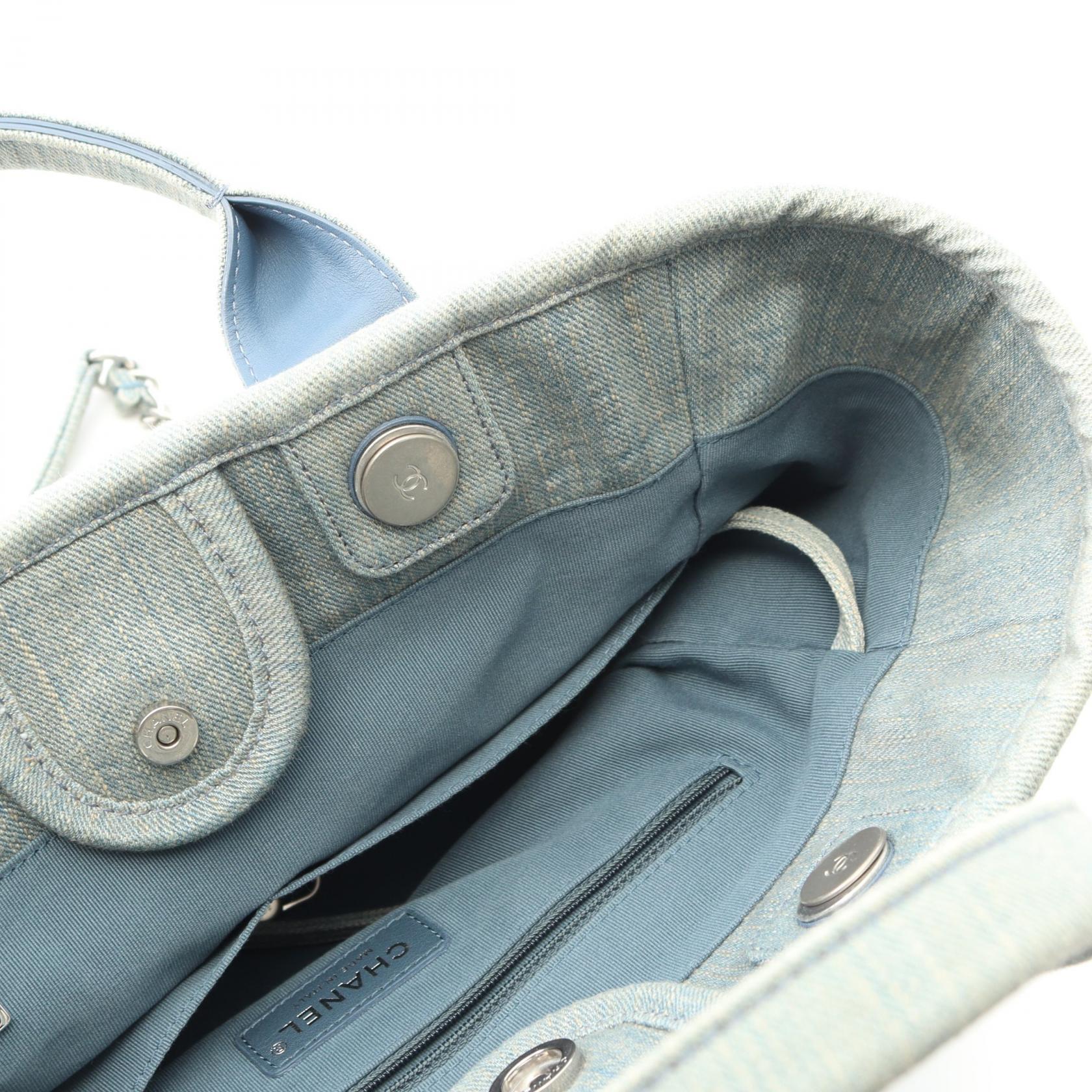 Chanel Deauville Denim Tote Bag - Image 6