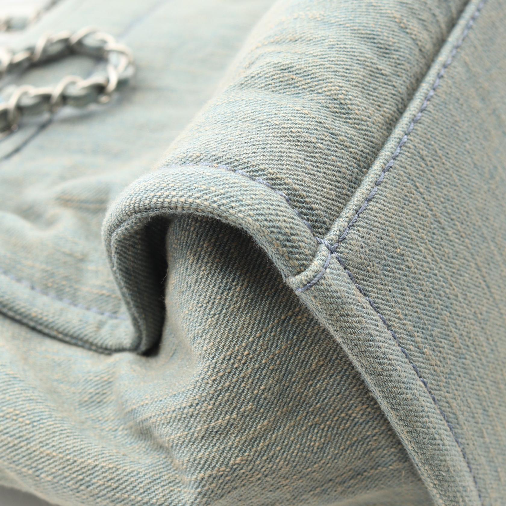 Chanel Deauville Denim Tote Bag - Image 8