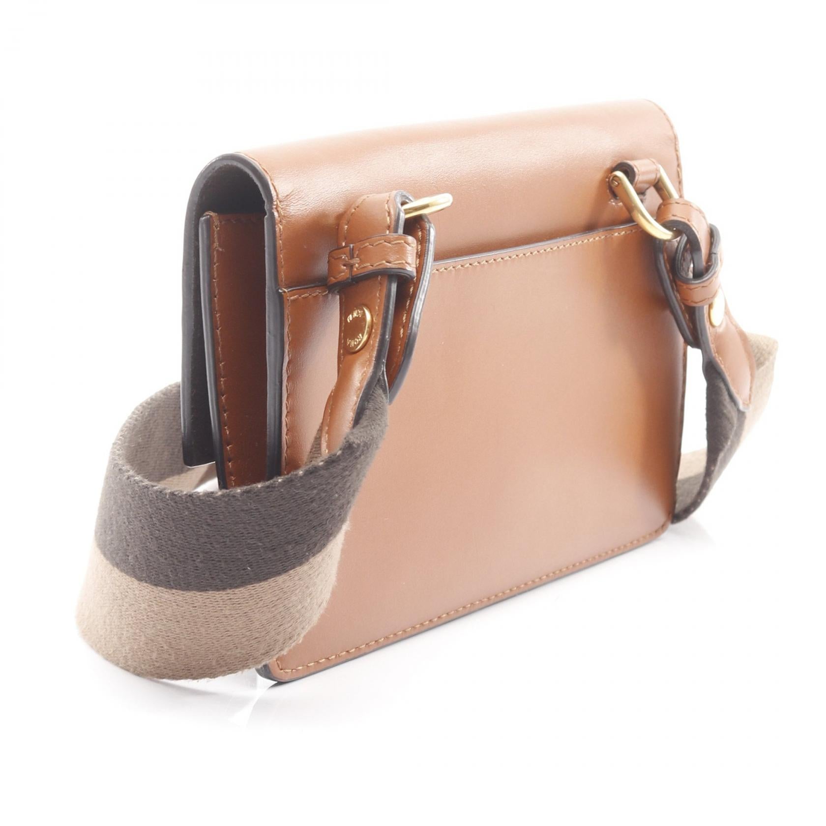 Fendi FLAT BAGUETTE Leather Canvas Shoulder Bag - Image 2