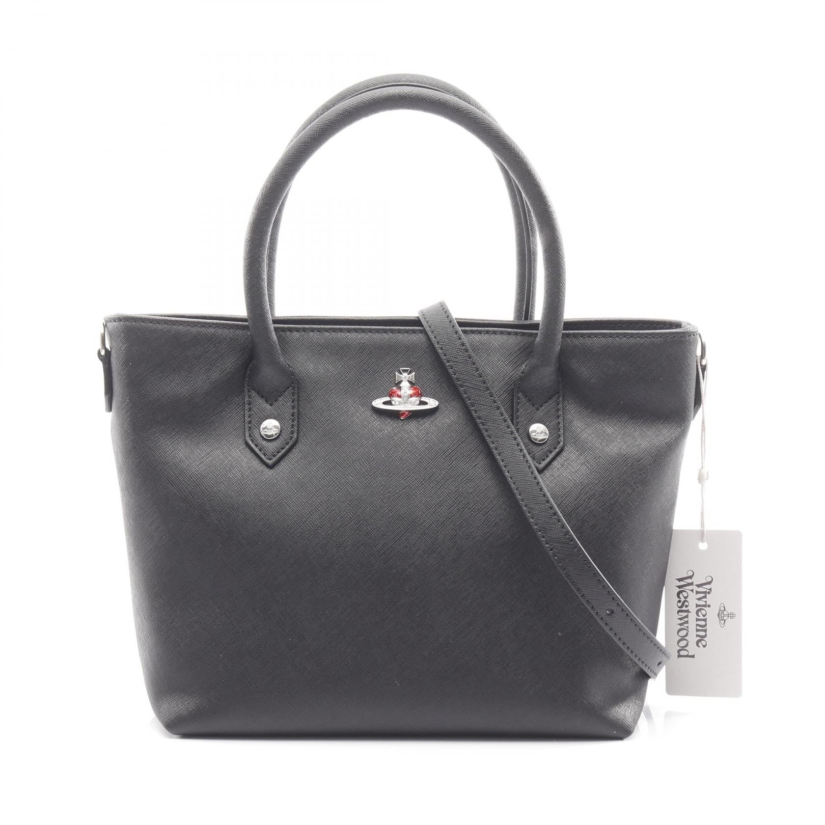 Vivienne Westwood MINI TOTE SAFFIANO 3 SPEC Leather Tote Bag