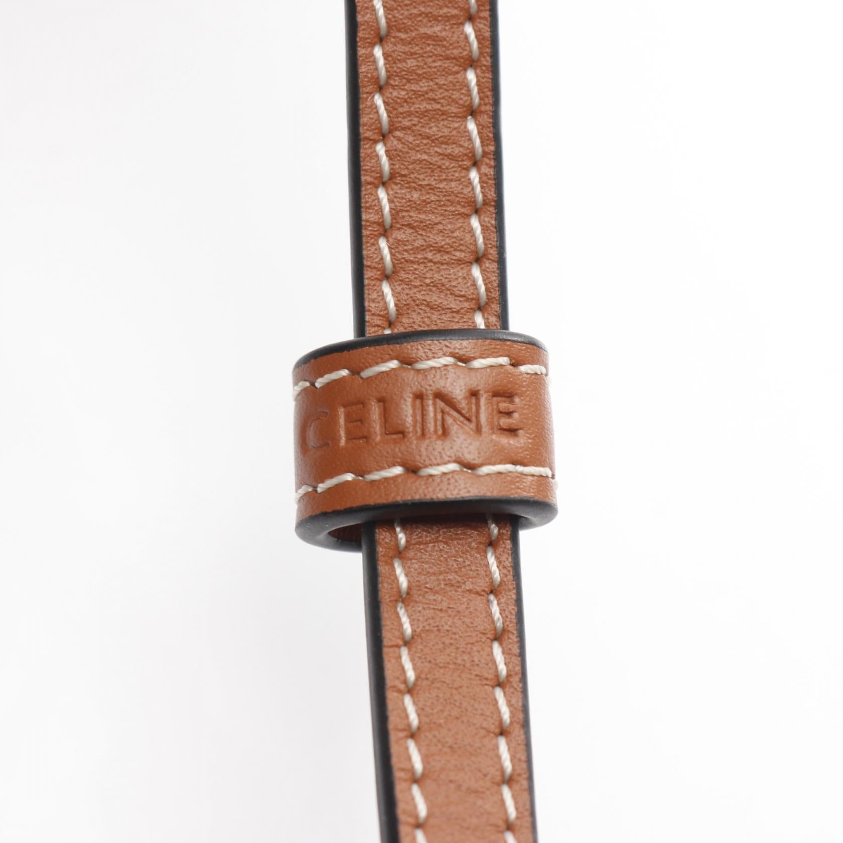 Celine Mini Vertical Cabas Triomphe PVC Coated Canvas Leather 2way Bag - Image 4