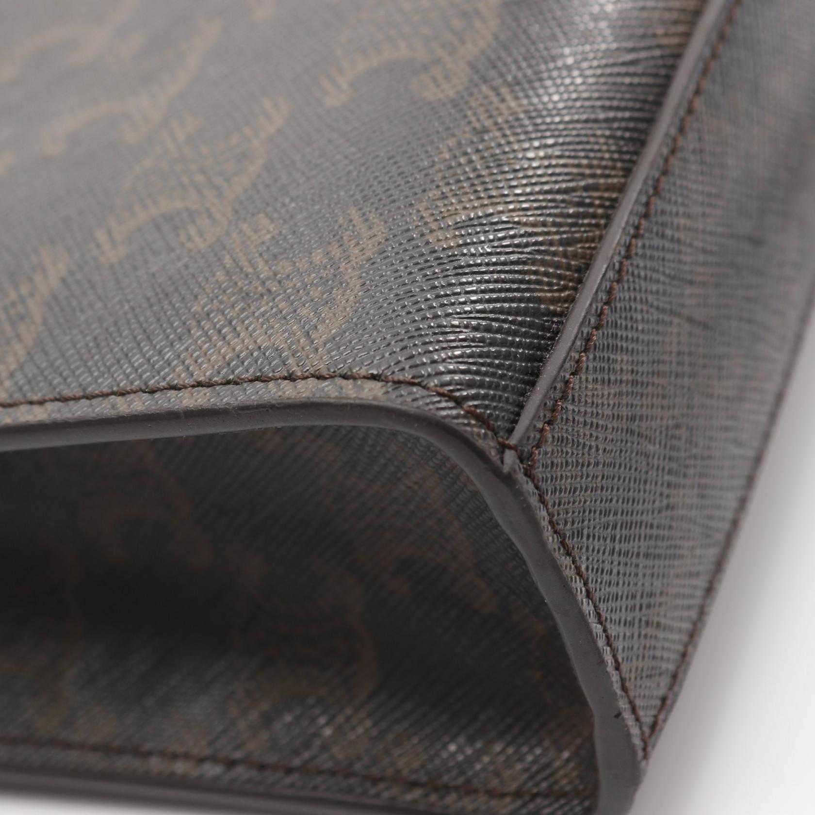 Celine Mini Vertical Cabas Triomphe PVC Coated Canvas Leather 2way Bag - Image 5