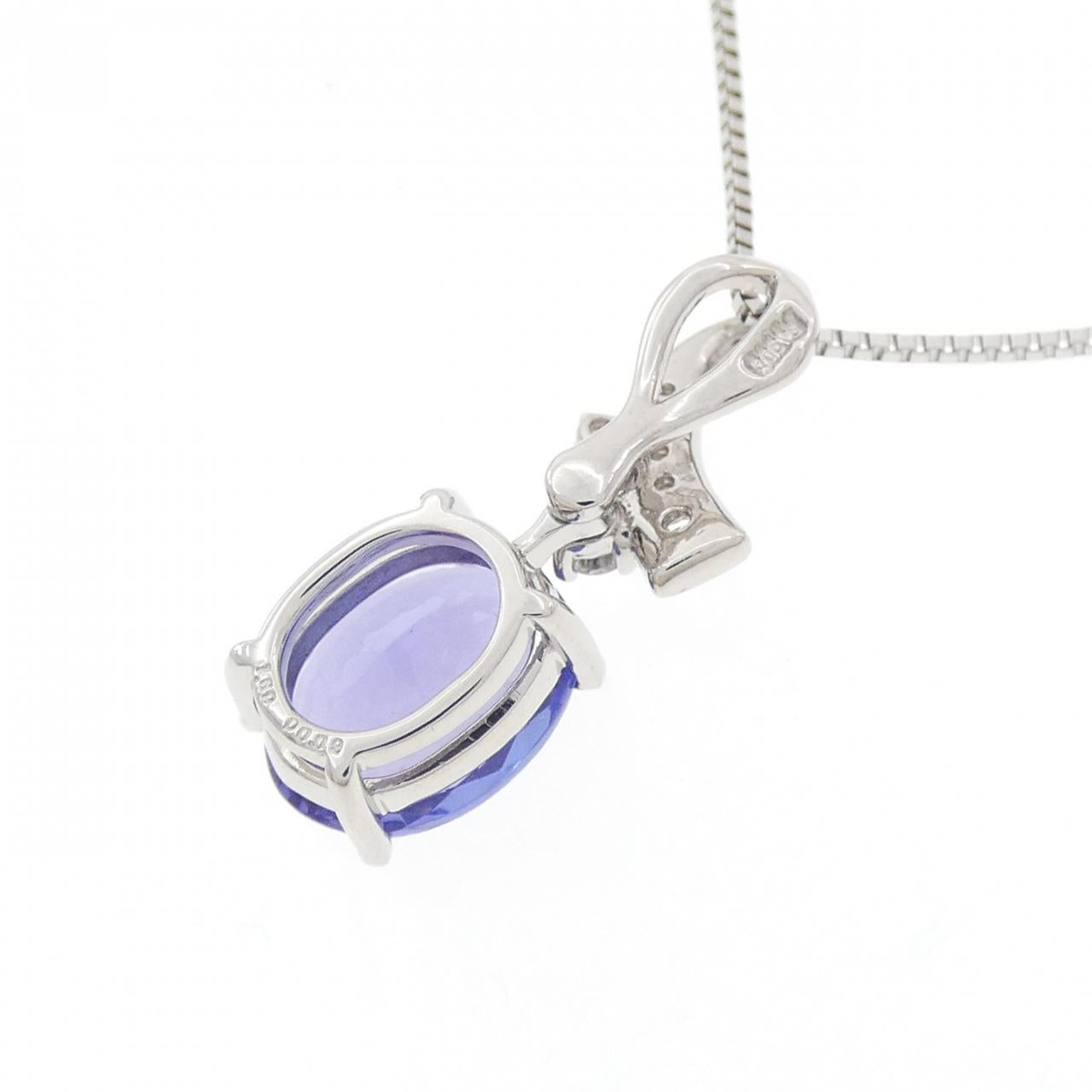 Pt900 Pt850 Tanzanite Diamond Necklace - Image 4
