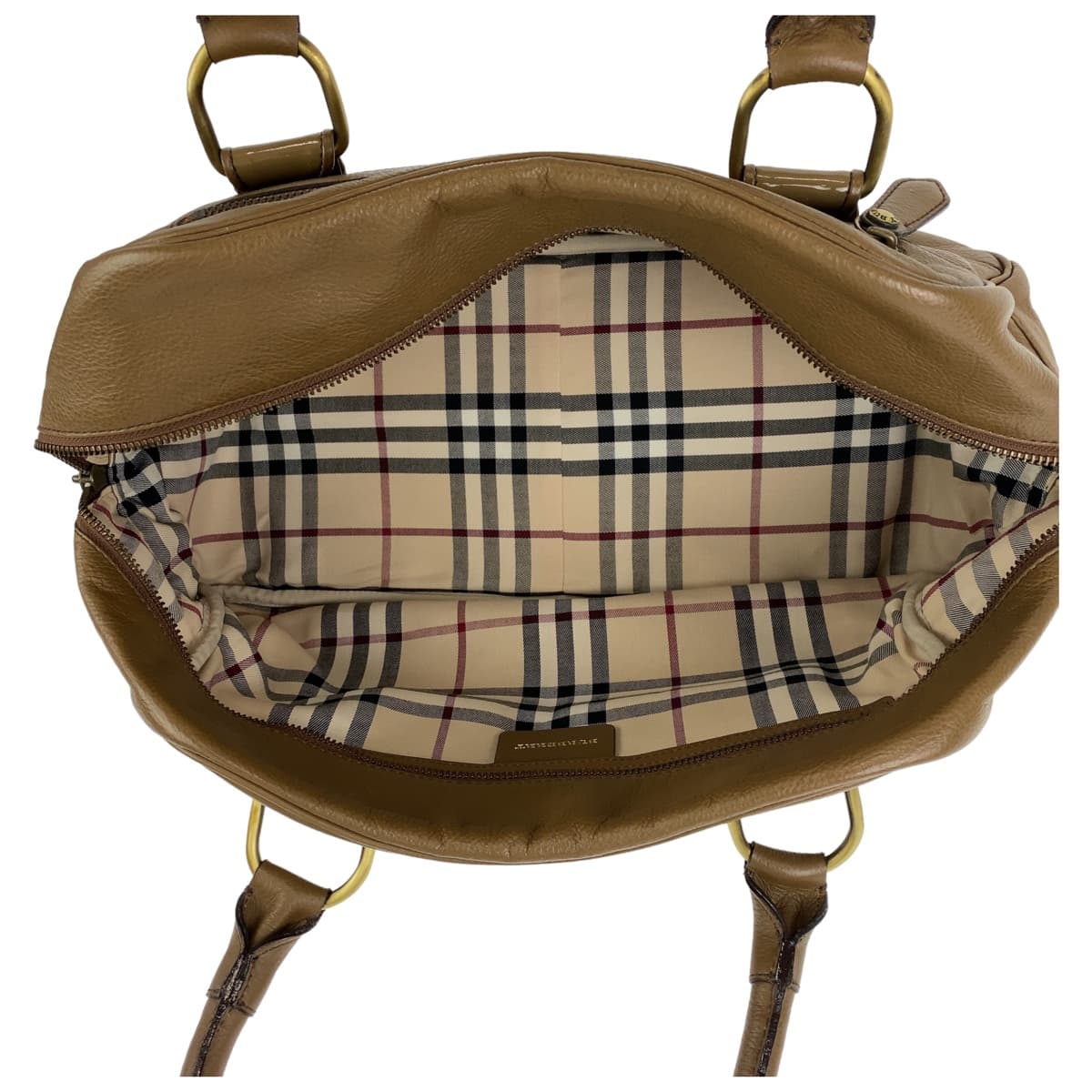 Burberry Medium Check Leather 2way Bag - Image 6