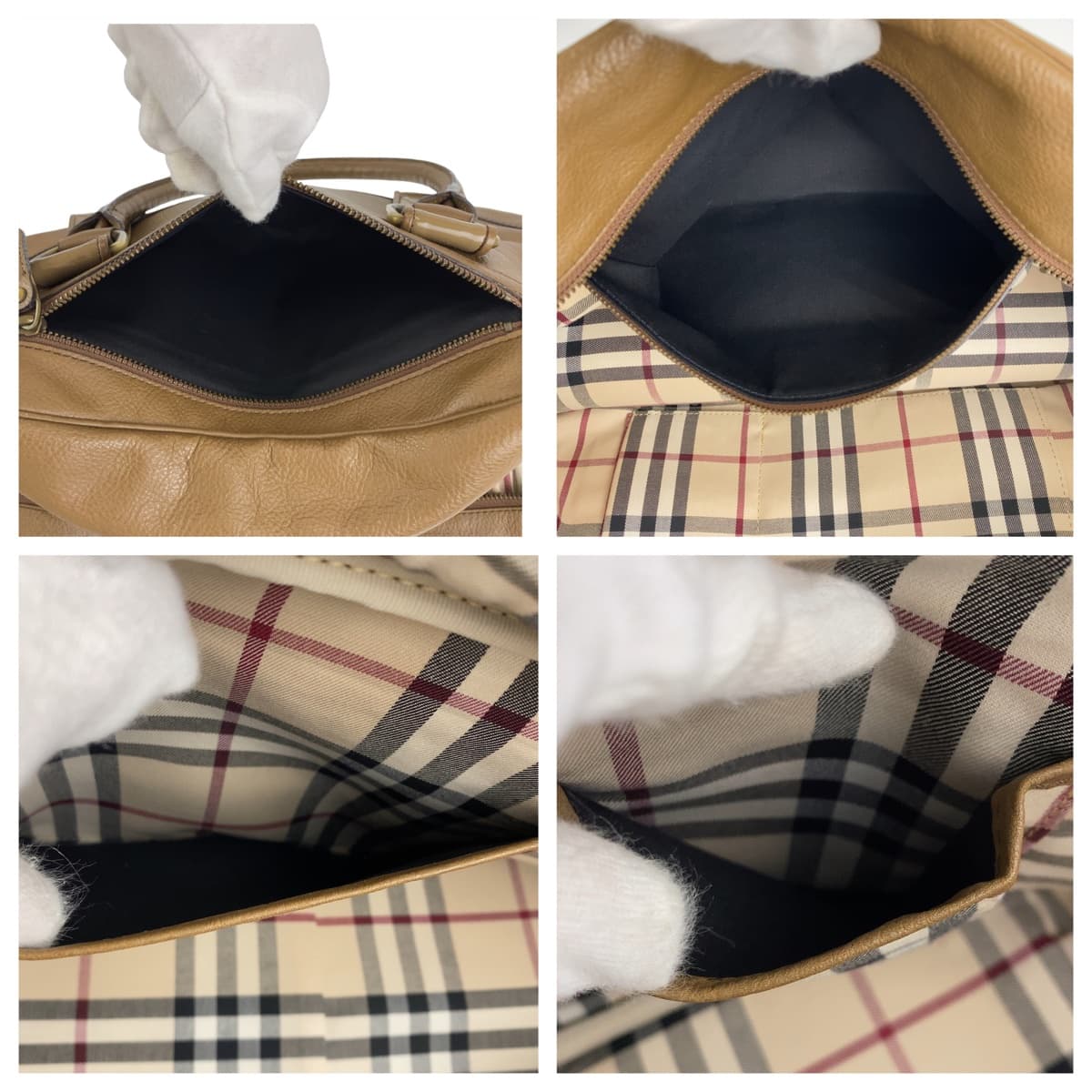 Burberry Medium Check Leather 2way Bag - Image 9