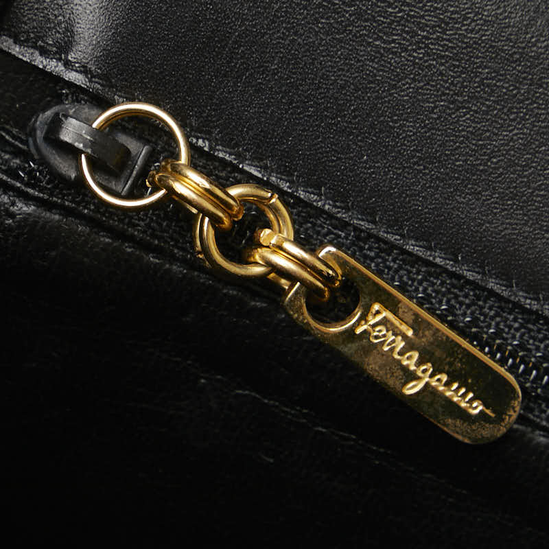 Salvatore Ferragamo Gancini Leather Shoulder Bag - Image 13