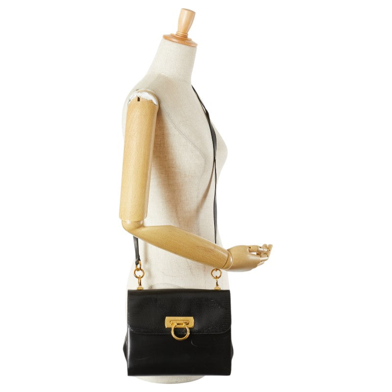 Salvatore Ferragamo Gancini Leather Shoulder Bag - Image 15