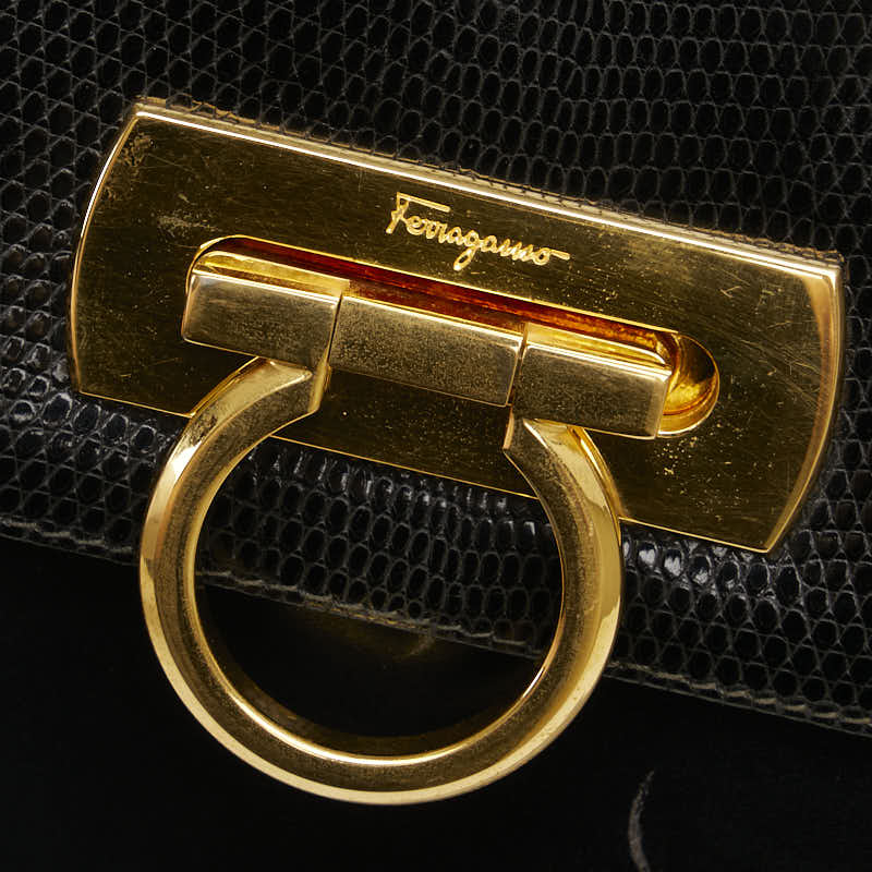 Salvatore Ferragamo Gancini Leather Shoulder Bag - Image 22