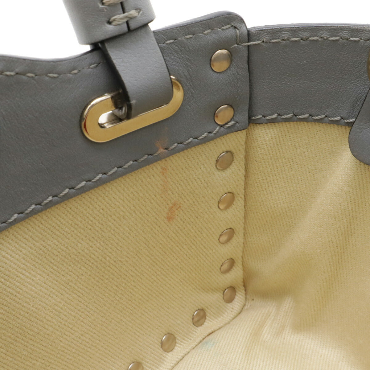 Valentino Garavani Leather Rockstud 2way Handbag Grey - Image 7