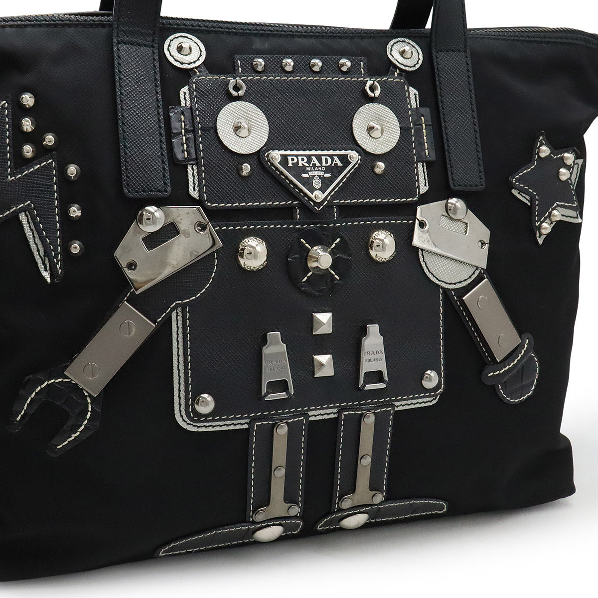 Prada Robot Triangle Logo 2way Handbag - Image 4