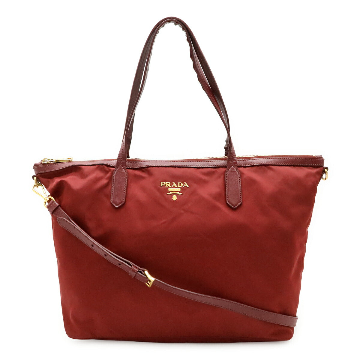 Prada 2way Nylon Leather Tote Bag