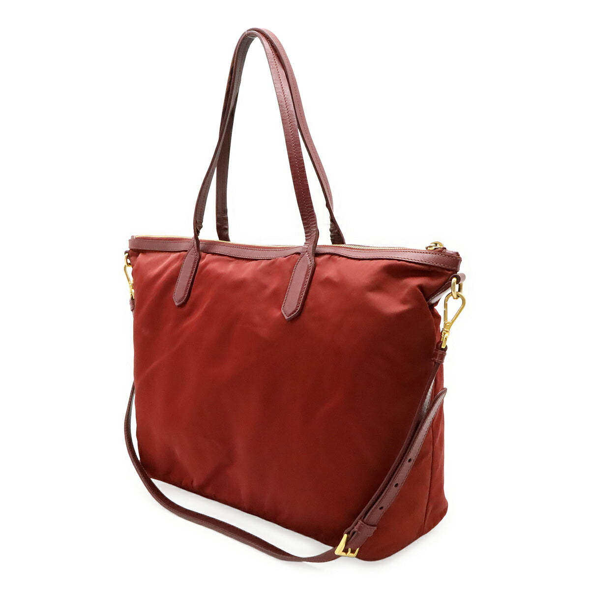 Prada 2way Nylon Leather Tote Bag - Image 2