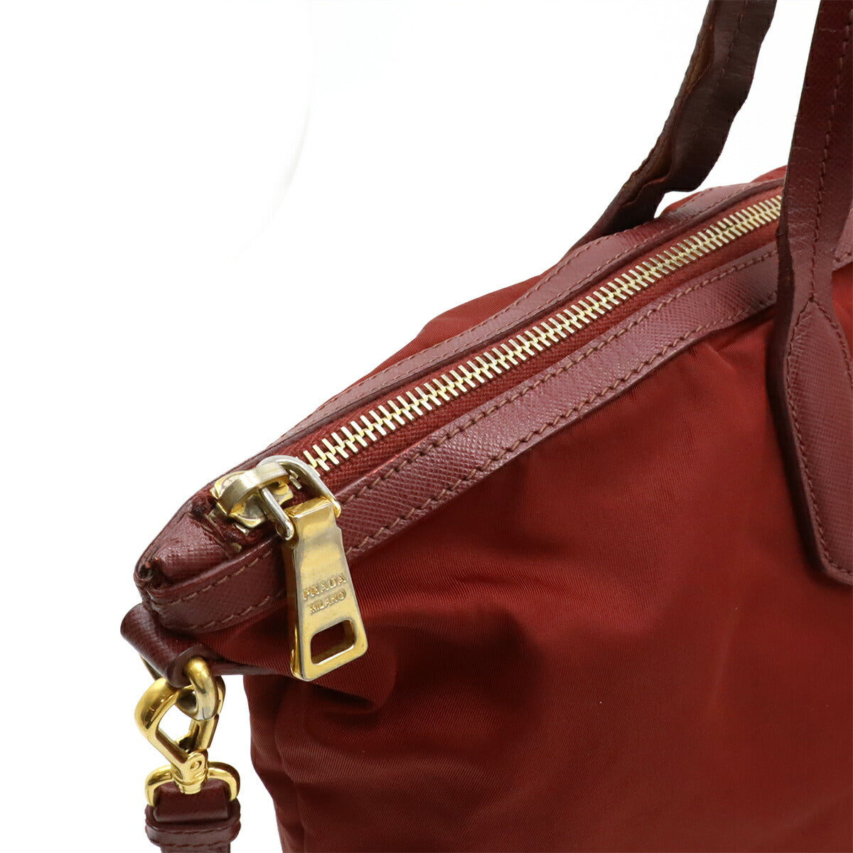 Prada 2way Nylon Leather Tote Bag - Image 6