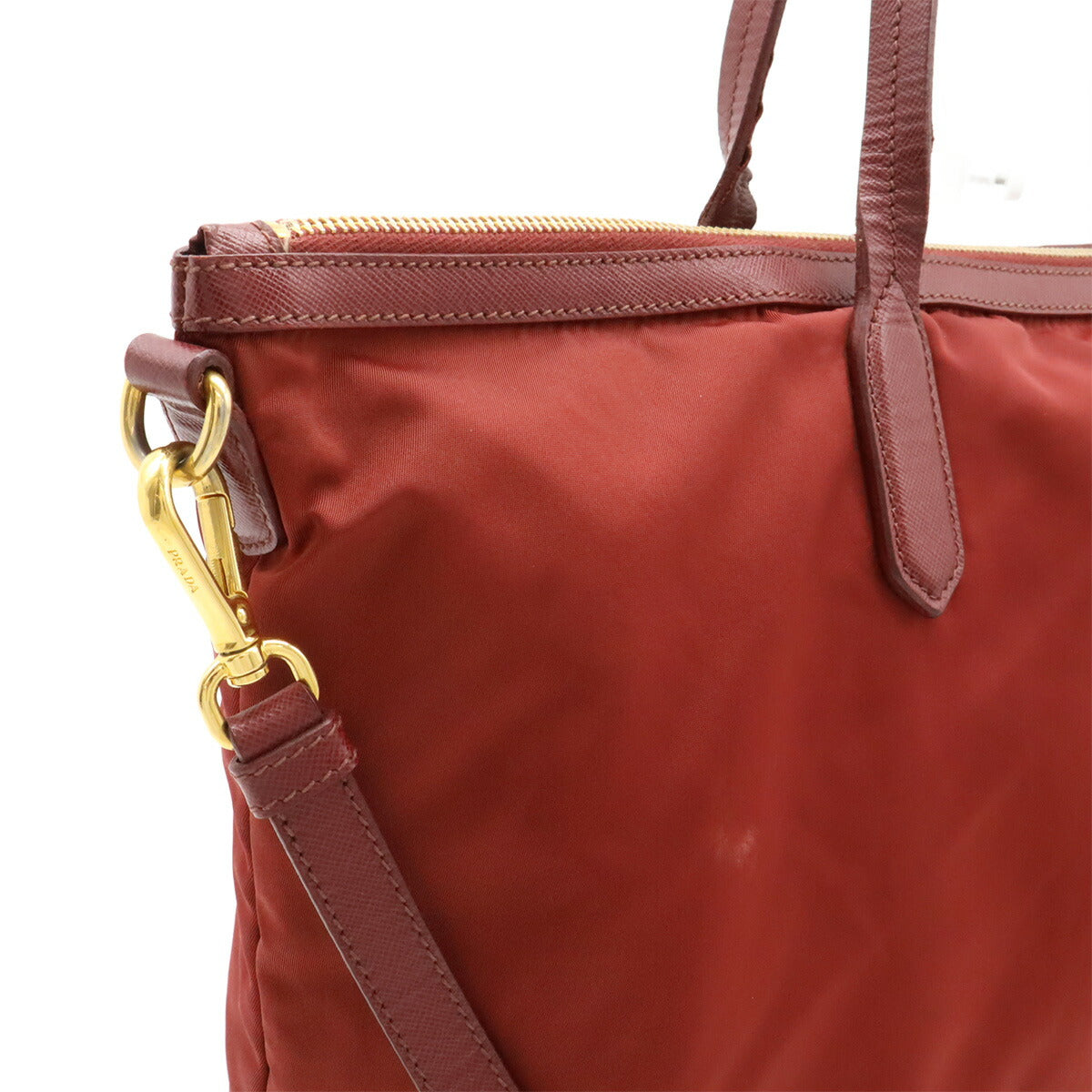 Prada 2way Nylon Leather Tote Bag - Image 8