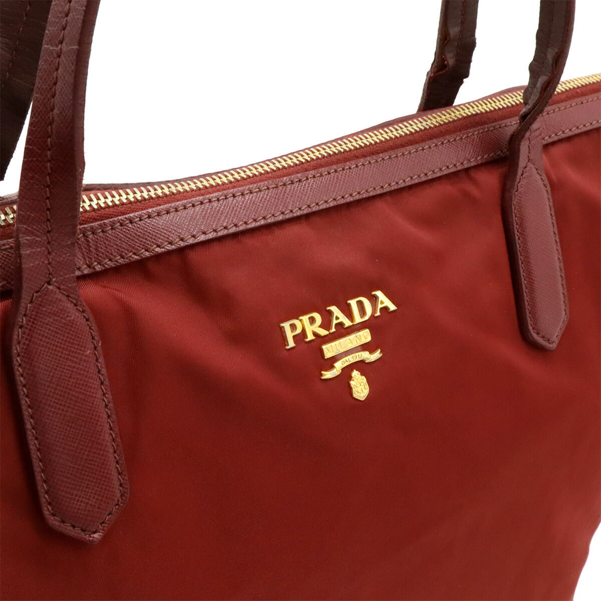 Prada 2way Nylon Leather Tote Bag - Image 9