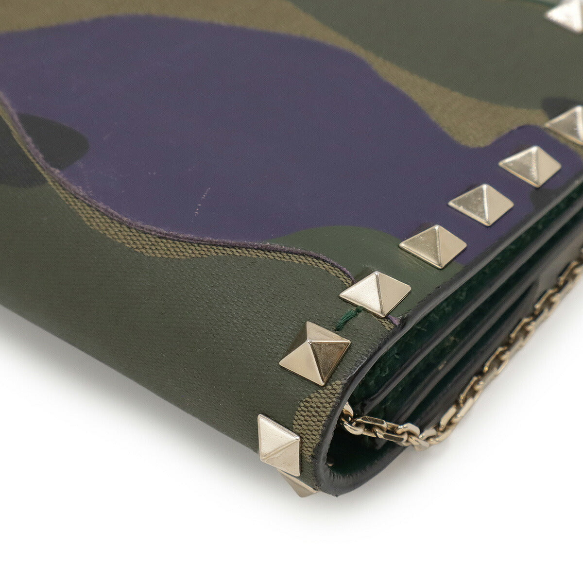 Valentino Garavani Rockstuds Leather Canvas Shoulder Bag - Image 3