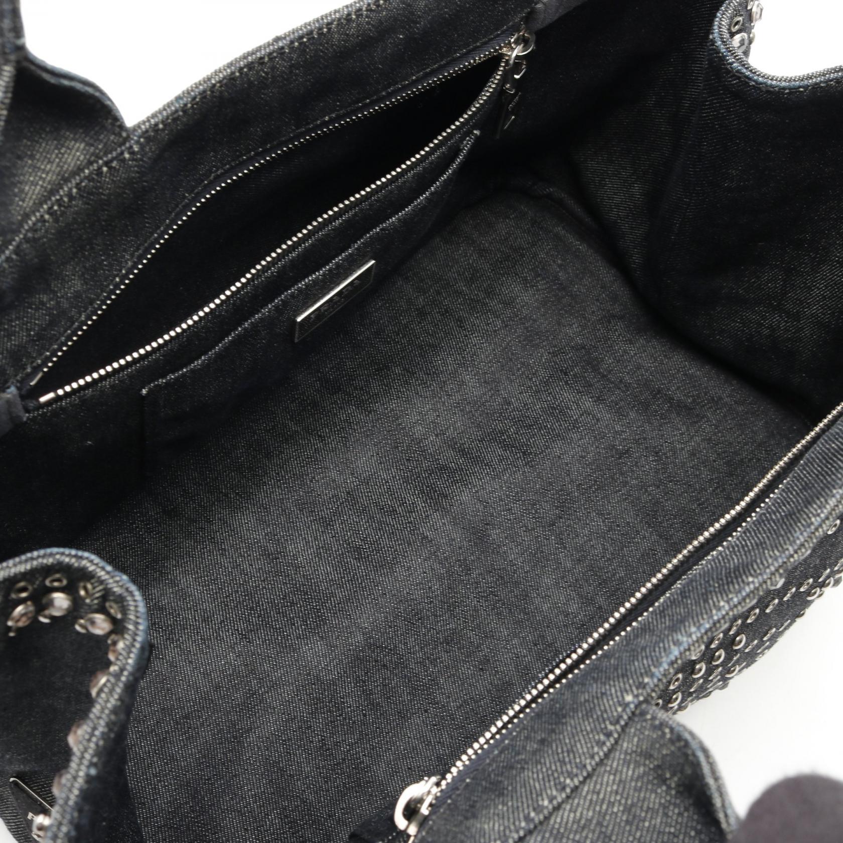 Prada CANAPA DENIM Tote Bag - Image 3