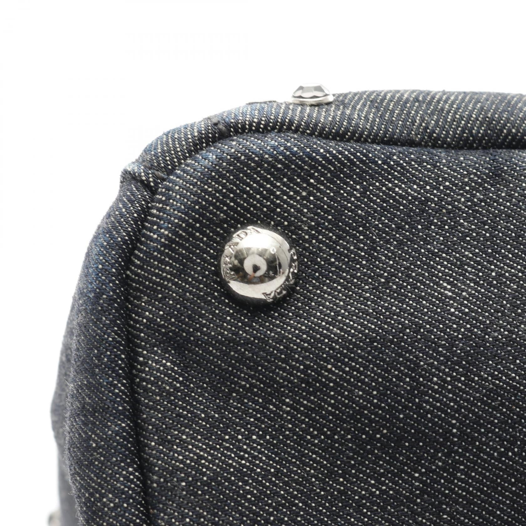 Prada CANAPA DENIM Tote Bag - Image 8
