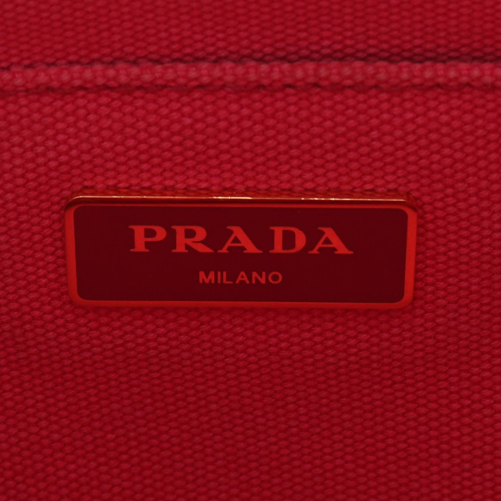Prada Canapa Canvas Tote Bag - Image 5