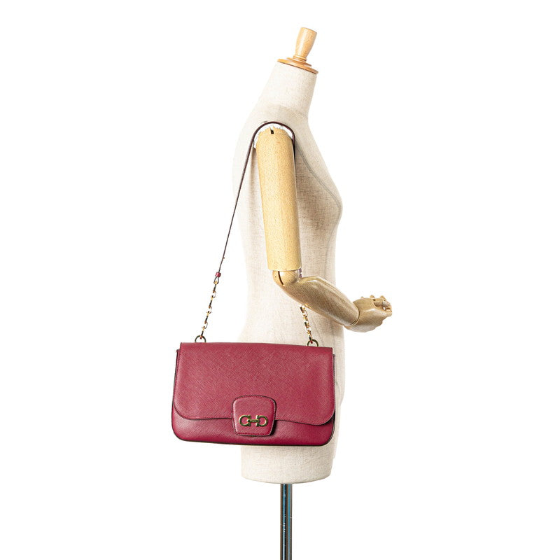 Salvatore Ferragamo Gancini Leather Shoulder Bag - Image 41