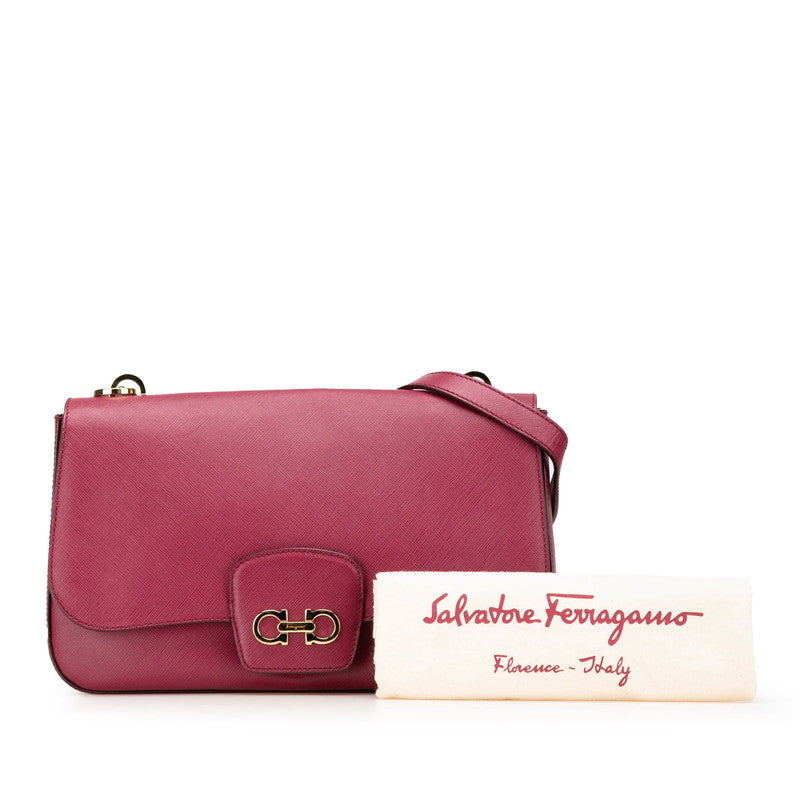 Salvatore Ferragamo Gancini Leather Shoulder Bag - Image 42
