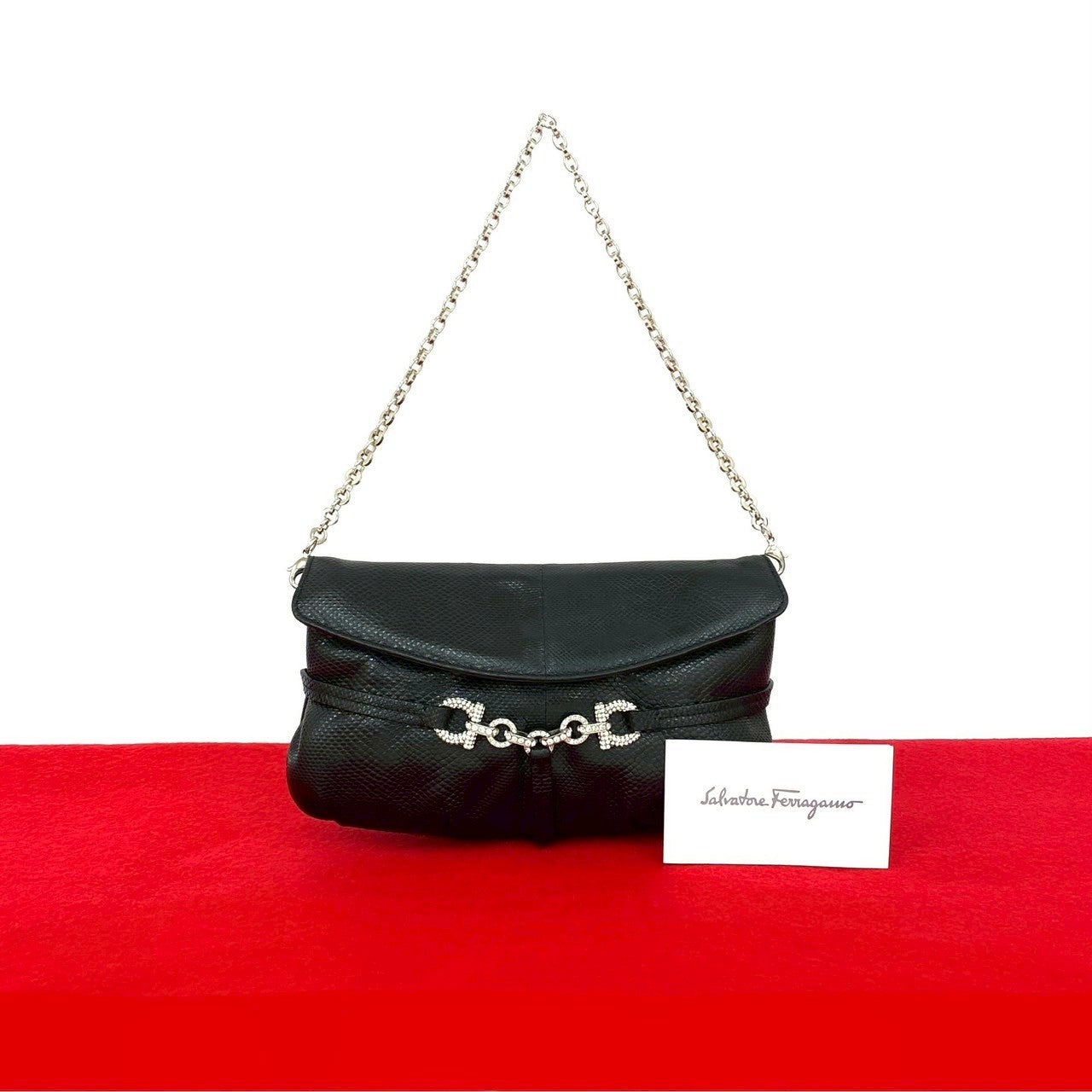 Salvatore Ferragamo Gancini Leather Shoulder Bag - Image 61