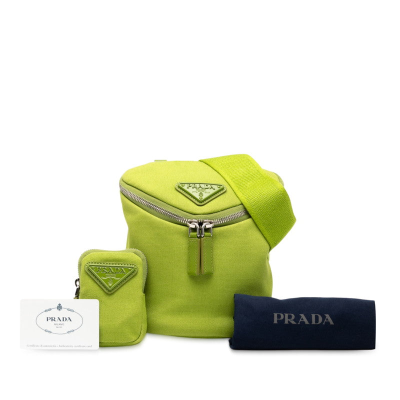 Prada 2VH147 Canvas Leather Shoulder Bag - Image 12